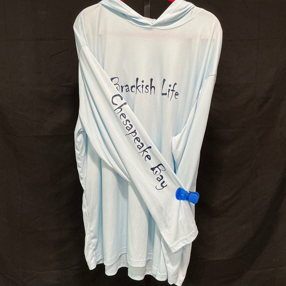 Brackish Life Other - Brackish Life Performance Hoodie Xtreme-Tek 3X Light Blue Chesapeake Bay Fishing